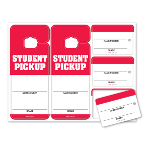 Red Student Pickup Hangtag & Backpack Sheet