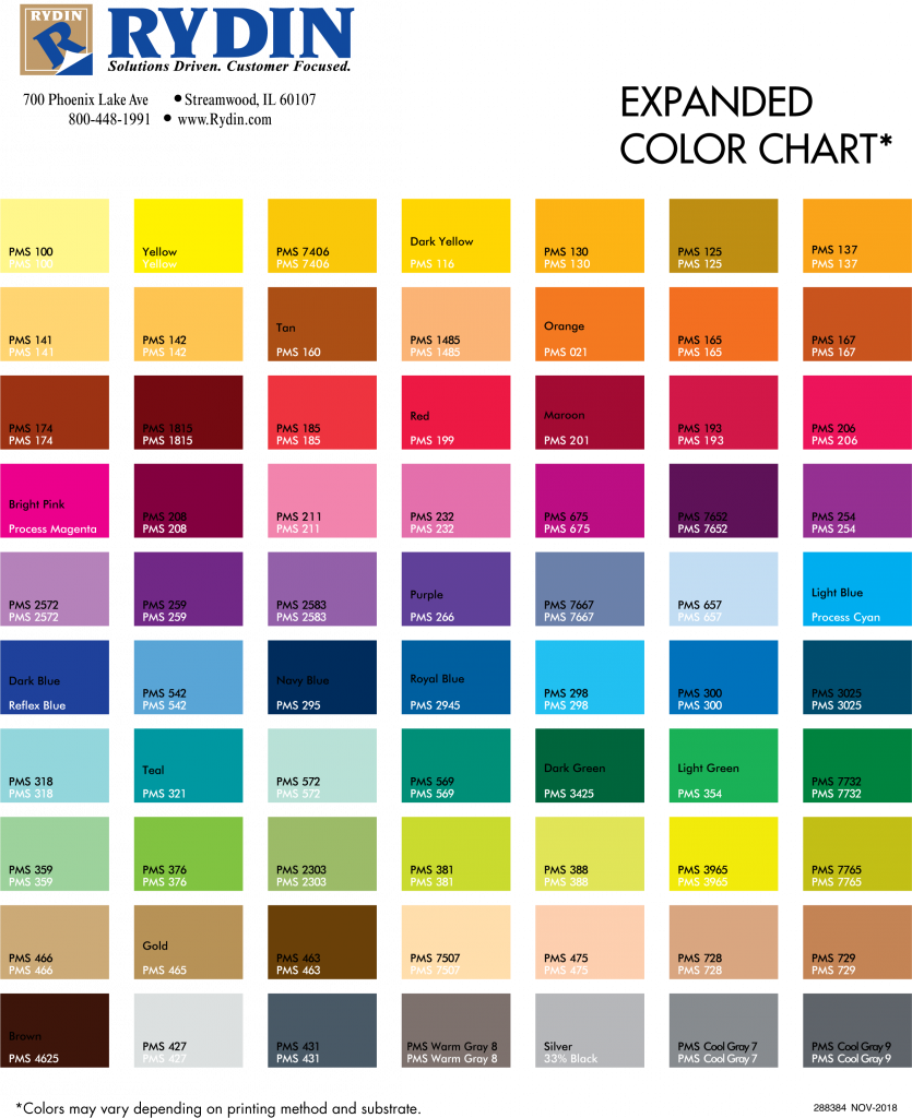 Color Charts - Rydin.com