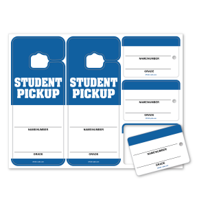 Blue Student Pickup Hangtag & Backpack Sheet